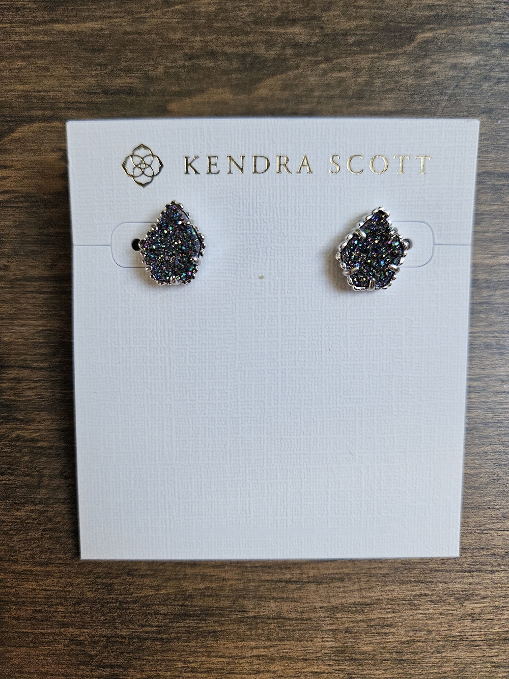 Kendra Scott Kids Iridescent Druzy Teardrop Stud Earrings
